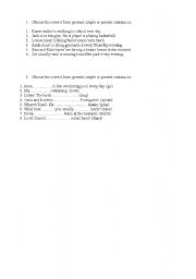 English Worksheet: Present Simple vs Present Continuous