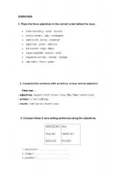 English worksheet: ajectives activities