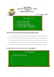 English worksheet: Must/Dont have to