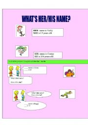 English worksheet: His /her page 