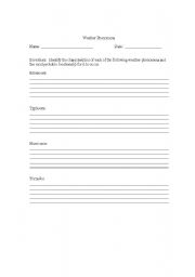 English Worksheet: Weather Phenomena