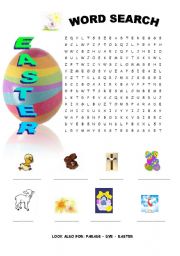 English Worksheet: EASTER WORD SEARCH