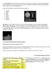 English worksheet: Solar system