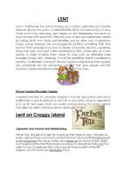 English worksheet: Lent and  Father Ted (tv series)