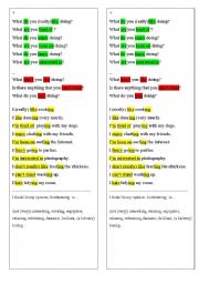 English Worksheet: synonyms for like and dont like