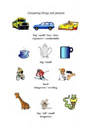 English worksheet: Comparing things and persons