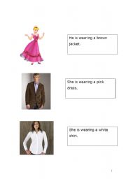 English worksheet: He/She is wearing