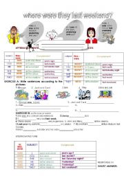English Worksheet: verb to be in past