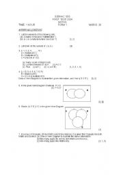 English Worksheet: sets