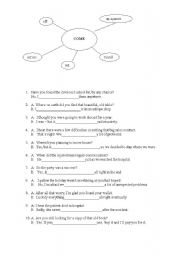 English Worksheet: Pharasal verb - COME