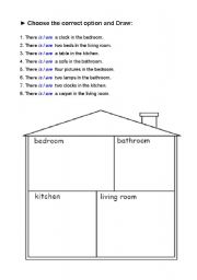 English Worksheet: Choose and draw