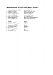 English worksheet: Match questions and answers