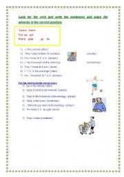 English worksheet: Adverbs of frecquency