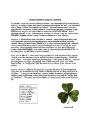 English Worksheet: St. Patricks Day in America