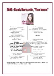 English Worksheet: The house : SONG of alanis morissette