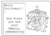 English Worksheet: Merry Christmas Card