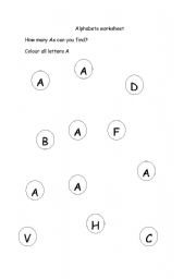 English worksheet: Alphabets worksheet