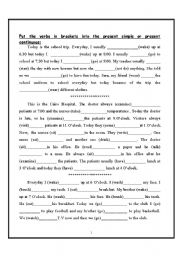 English Worksheet: present simple Vs. present continuous