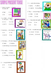 English Worksheet: simple present tense test