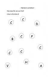English worksheet: Alphabets worksheet C