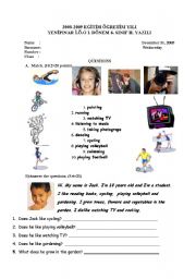 English worksheet: hobbies