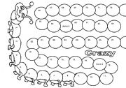 English Worksheet: Crazy Caterpillar Gameboard - Black and White Version