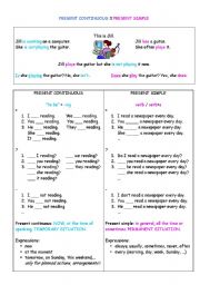 English Worksheet: Present simple X Present continuous
