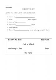 English Worksheet: Forms of Payment