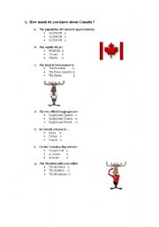 English Worksheet: How much do you know about Canada ?