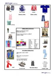 English Worksheet: Articles of CLothing2_Colors_Winter&Summer CLothes