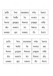 English Worksheet: words were /y/ make long /e/ sound