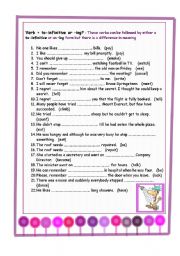 English Worksheet: Verb + to-infinitive or ing?