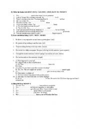English Worksheet: Modals