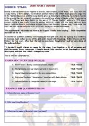English Worksheet: BONNIE TYLER - BORN TO BE A WINNER - comprehensive reading and listening