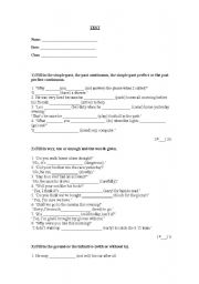 English worksheet: test your grammar