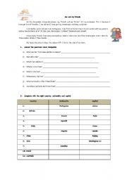 English worksheet: Nationalities