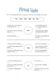 English worksheet: Phrasal Verbs and Idioms