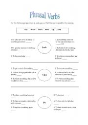 English Worksheet: Phrasal Verbs and Idioms