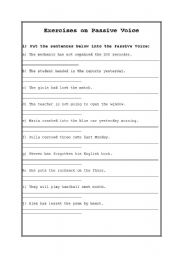 English worksheet: Passive Voice