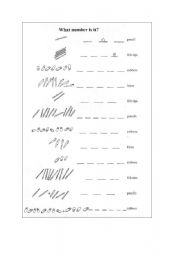 English worksheet: What number is it? 