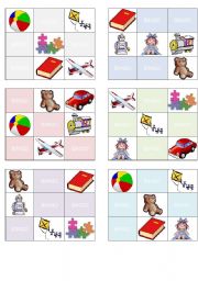 English Worksheet: Toys Bingo