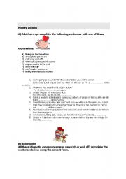 English Worksheet: Money Idioms