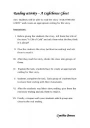 English worksheet: Reading activity