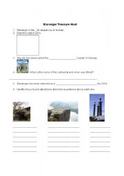 English Worksheet: Stavanger Scavenger Hunt