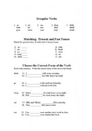 English worksheet: Irregular Verbs