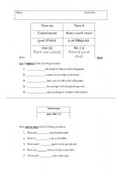 English Worksheet: there is,are, some and any
