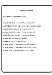 English Worksheet: food