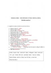 English Worksheet: INDIANA JONES ANSWER KEY