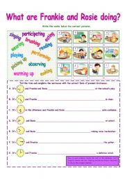 English Worksheet: TIME-PRESENT CONTINUOUS!