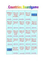 English Worksheet: Countries Boardgame